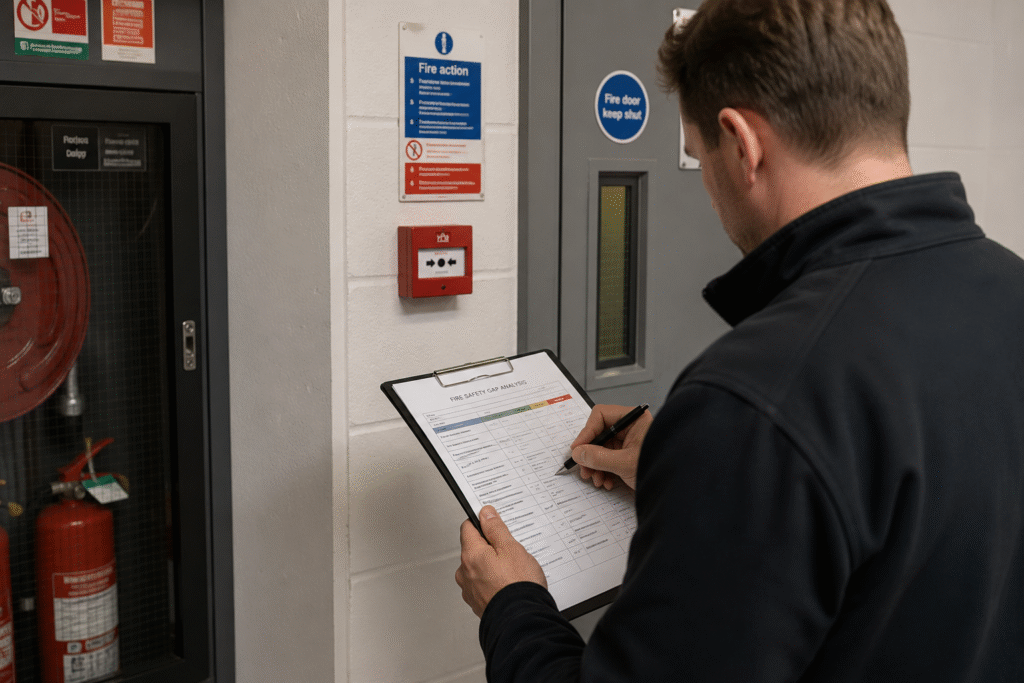 PM+ Surveyor conducting a fire safety GAP analysis
